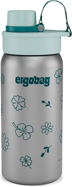 ergobag Edelstahl Trinkflasche Kollektion 2026 Blumen in Green/Silver, 0,7 l - Bild 1