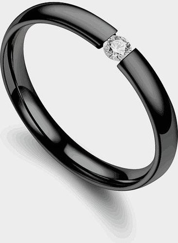 YIRAN Jewelry Ring, Edelstahl, Zirkonia, Schwarz, Damen - Bild 1