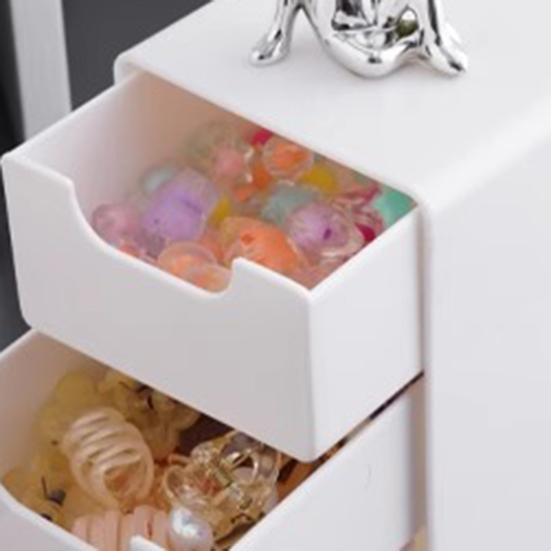 SnazzyHub Modulare Desktop-Aufbewahrungsbox mit 3 Schubladen, weiß - Bild 5