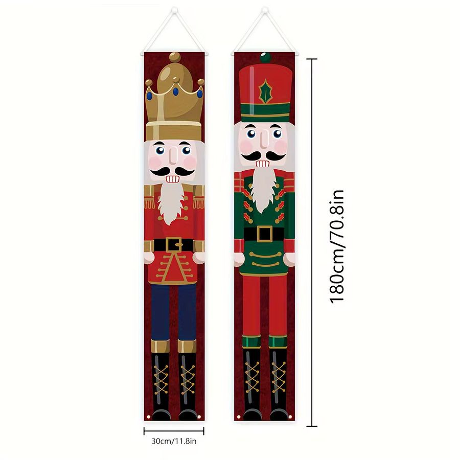 VIKAMA Weihnachts-Nussknacker Veranda-Banner als hängende Party-Dekoration für drinnen und draußen, Multicolor, B: 180,0 cm, H: 30,0 cm, T: 30,0 cm - Bild 5
