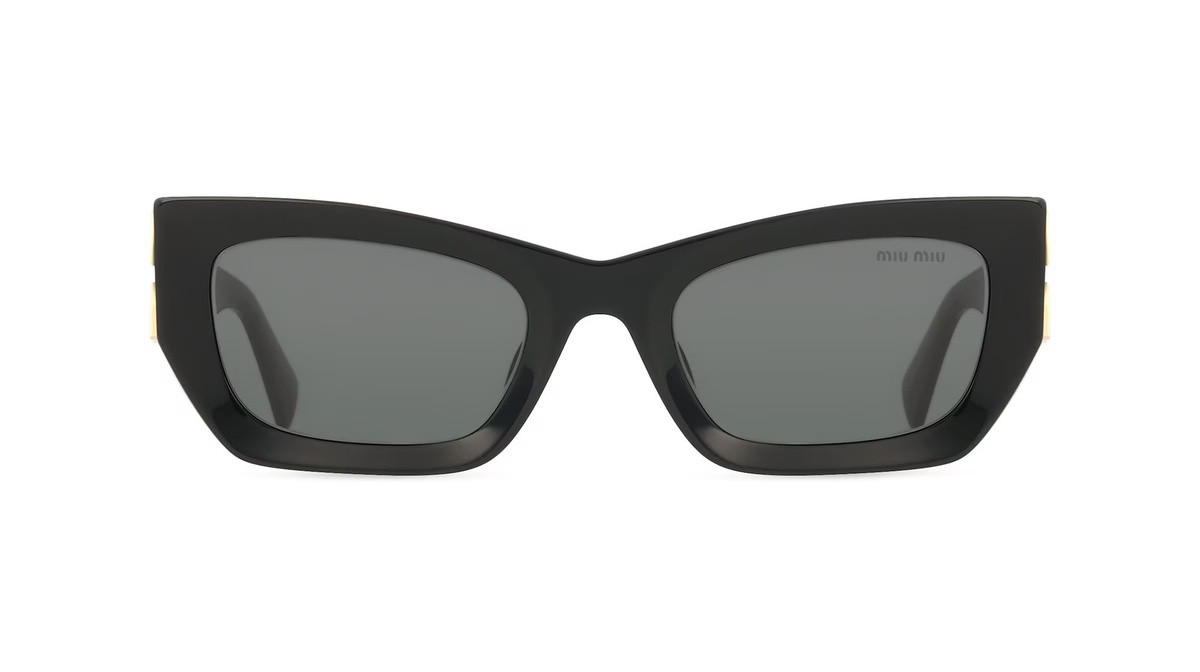 Miu Miu MU09WS Sonnenbrille Vollrand, Eckig, Acetat, Damen, schwarz, grau - Bild 1