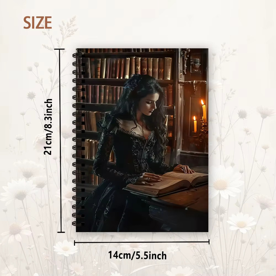 Goth-Girl Notizbuch und Tagebuch mit linierten Seiten in Schwarz und Multicolour für Damen und Herren - Bild 3