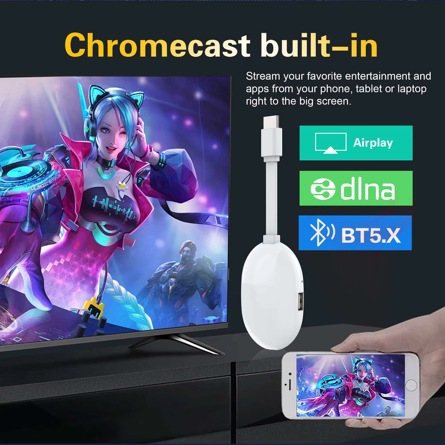 Janmifly Mini TV Stick Q2 Ultra Mediaplayer in Weiß mit 4K Ultra HD, Android 14, WIFI6, BT5.0, 2GB RAM und 8GB/16GB ROM - Bild 5