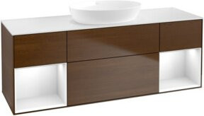 V&B Waschtischunterschrank Finion mit Wandbeleuchtung, Farbe: Weiß lackiert, Breite: 160 cm, Tiefe: 50,1 cm, Höhe: 50,1 cm - Bild 1