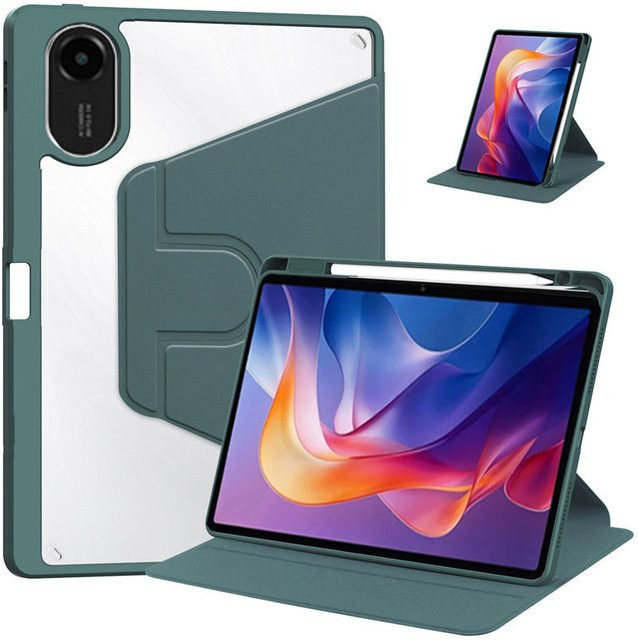 Transparente Acryl Schutzhülle mit Rotationsfunktion und Ständer sowie Stifthalter für Xiaomi Redmi Pad 2 11 Zoll, Farbe: Transparent oder Pink - Bild 1