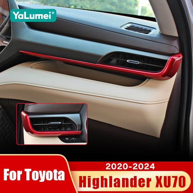 YaLumei Zierelement für Toyota Highlander XU 70 (2020-2024) Dekorative Abdeckung für die zentrale Steuerung in Rot - Bild 1
