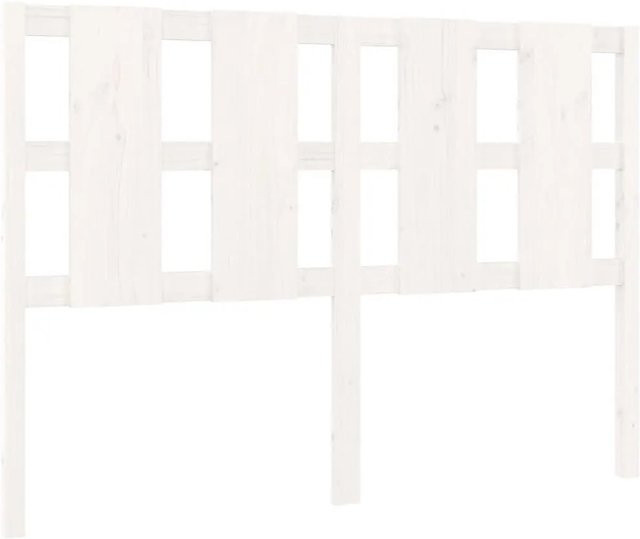 vidaXL Kopfteil aus Massivholz Kiefer in Weiß, B/T/H: 145,5 x 4 x 100 cm - Bild 1