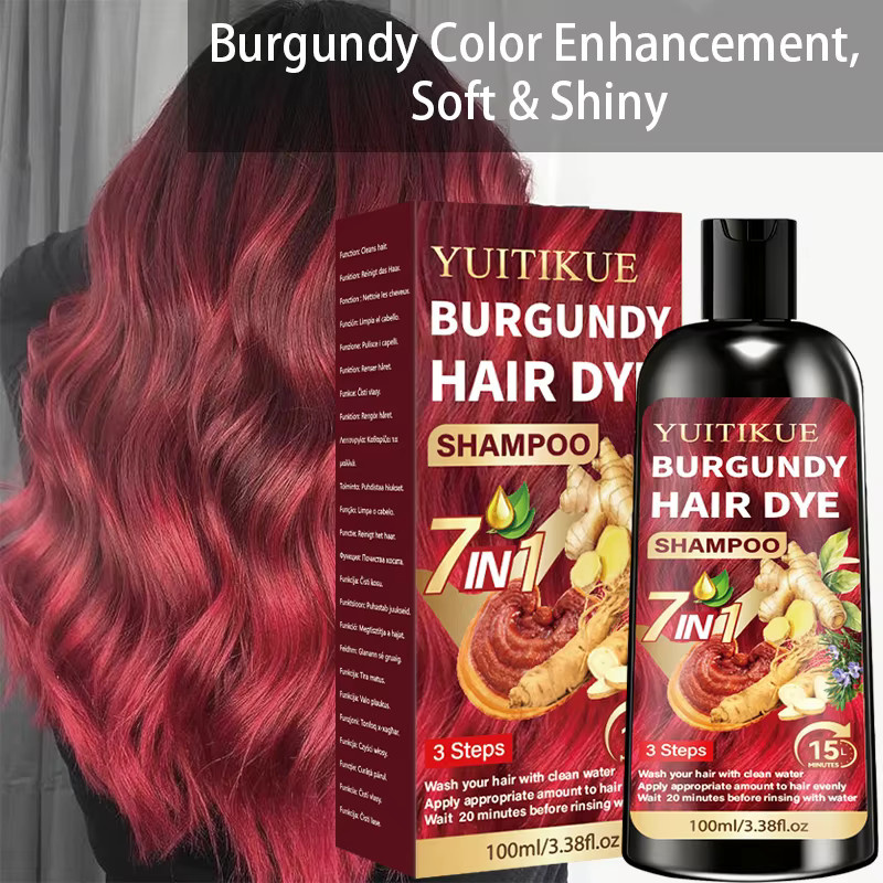 YUITIKUE Haarfärbeshampoo Burgunder, 100 ml, Unisex - Bild 3
