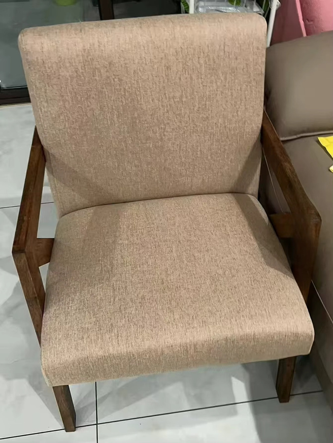 MOYU Amerikanischer Stoffsessel im Mid-Century-Design mit Massivholzrahmen und Hochdichte-Schaumstoffpolsterung für Wohnzimmer und Schlafzimmer - Bild 2