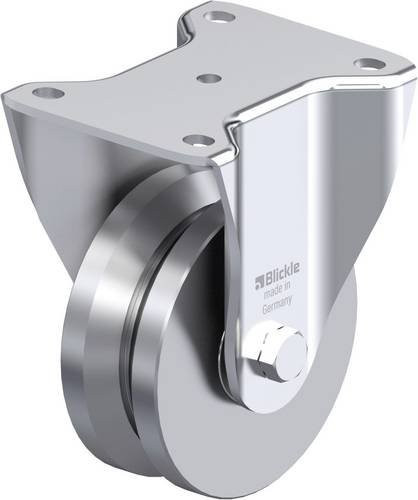 Blickle Stahlblech-Bockrolle BH-DSPK 125K in Silber, Rad-Durchmesser: 125 mm, Tragfähigkeit: 900 kg - Bild 1