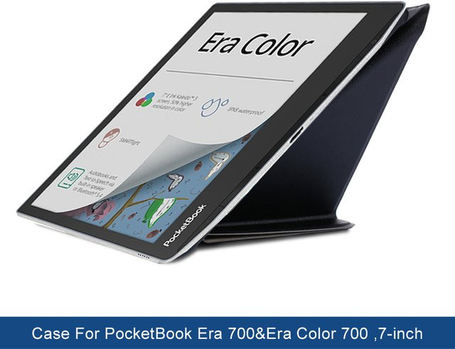 YOUQEEC Schlanke Adsorptionshülle aus PU-Leder für PocketBook Era Color 700 EReader Tablet, Schwarz - Bild 1