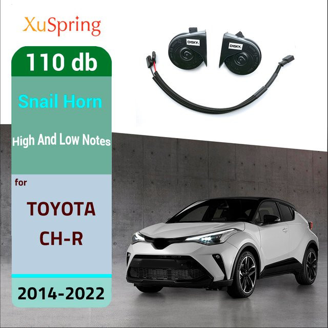 XuSpring Auto Schneckenhorn Lautsprecher Set mit Hochtönern in Schwarz für Toyota C-HR 2014-2022, Wasserdicht mit Bass-Funktion - Bild 1