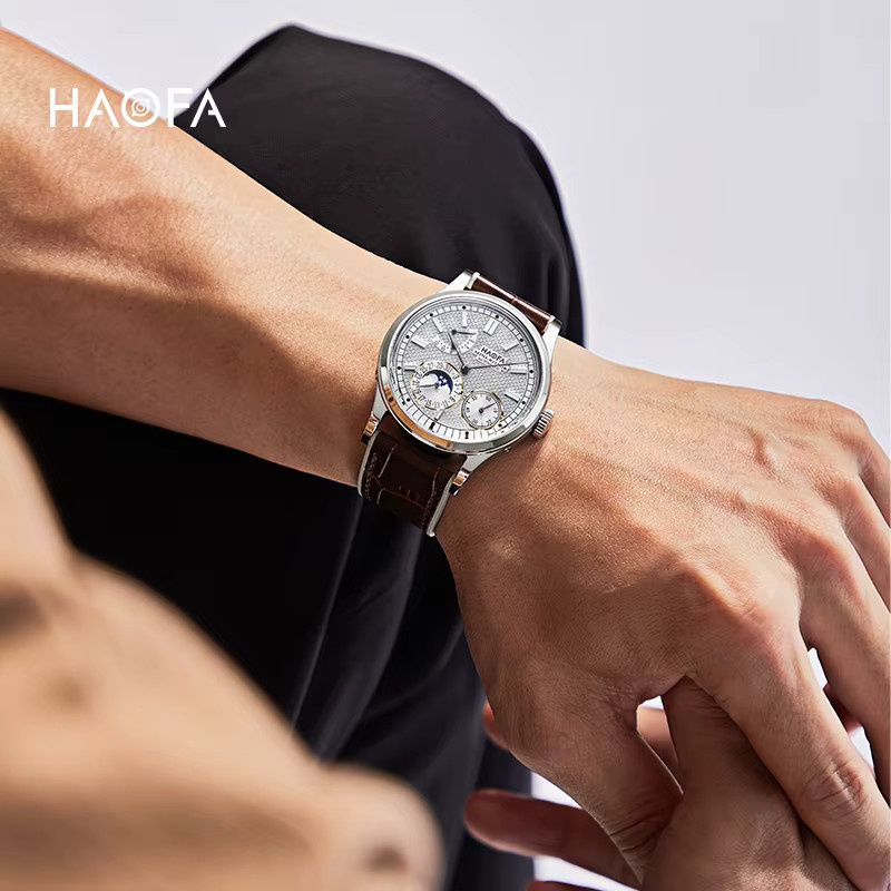 Haofa Armbanduhr Automatik, Mondphase, Datum, Saphirglas, Herren - Bild 6