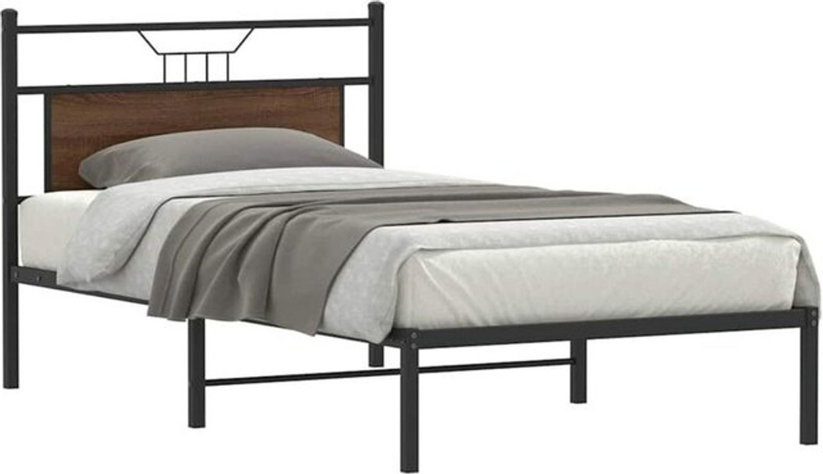 Vidaxl Bettgestell aus Holzwerkstoff und Metall in Braun im Industrial Design B/T/H: 100 x 190 x 105,5 x 91,5 cm - Bild 1