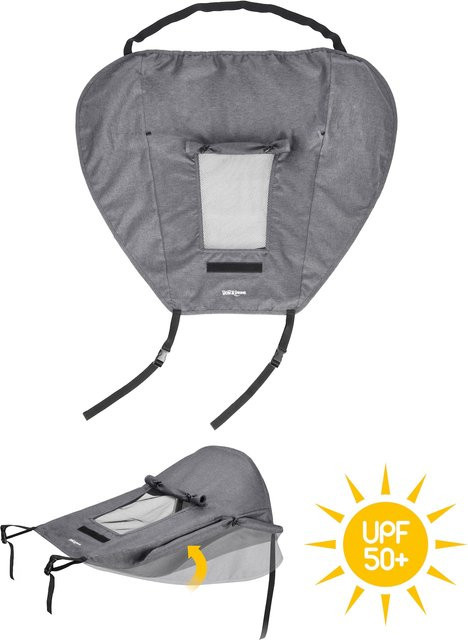 BON&BENE Sonnensegel für Kinderwägen mit UV-Schutz 50 und Sichtfenster, Grau - Bild 1