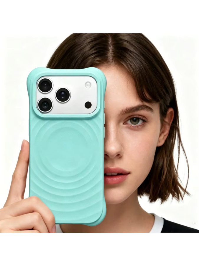 Apple iPhone Schutzhülle aus flüssigem Silikon mit Ripple-Design und MagSafe-Kompatibilität, Farbe: Purple, passend für iPhone 17, 16, 15 und 14 Pro Max - Bild 4