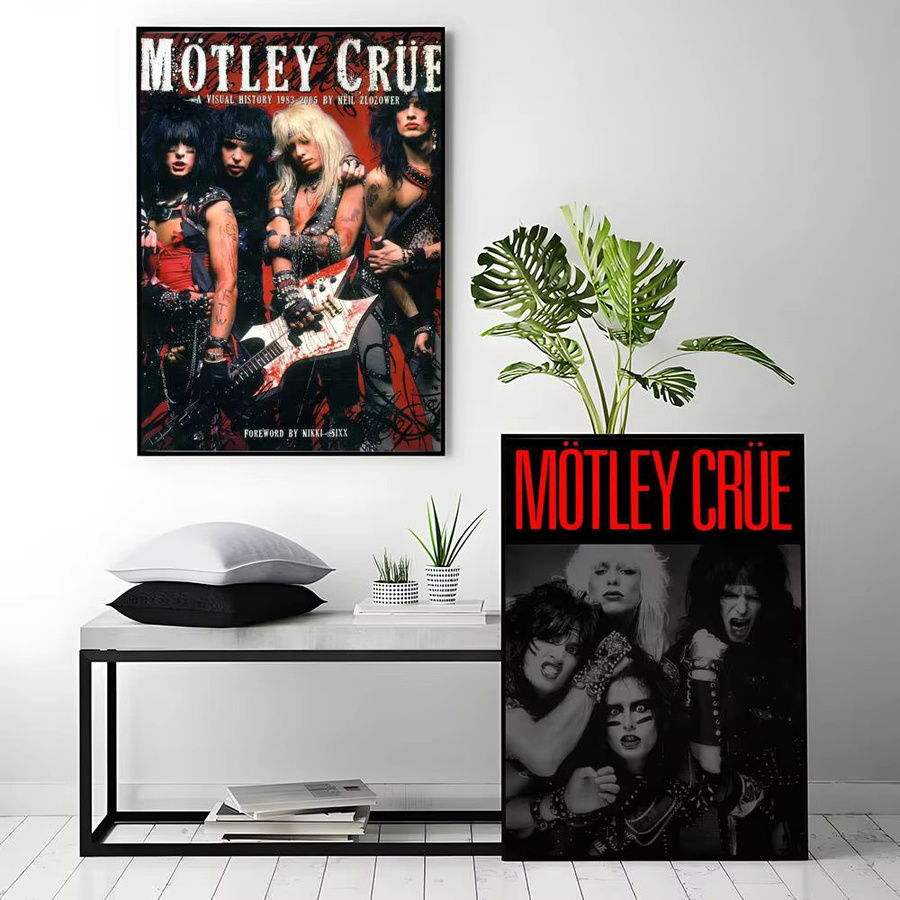 Selbstklebendes Retro-Poster von Motley Crues in Weiß und Multicolour, wasserfestes Papier, Rechteckig, Breite: 20,0 cm, Höhe: 15,0 cm - Bild 5