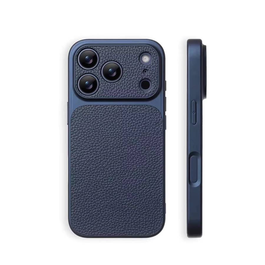 Aibairuixin Lychee-Leder Handyhülle in Braun für iPhone 11 bis iPhone 17 Pro Max Plus, stoßfeste Schutzhülle mit mattem Finish - Bild 3