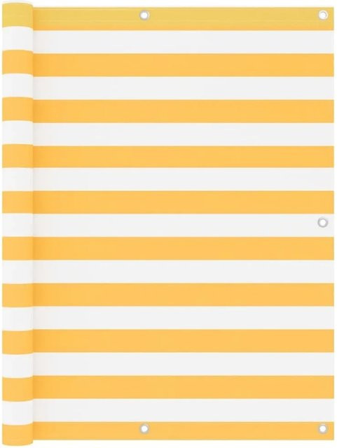 vidaXL Balkon-Sichtschutz aus Polyester in Weiß und Gelb, B/H: 600 x 120 cm - Bild 1
