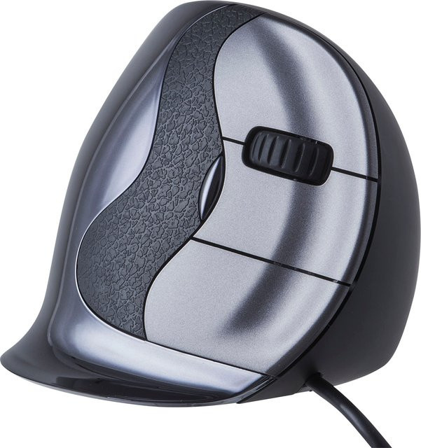 BakkerElkhuizen Evoluent D Large Ergonomische Vertikalmaus für Rechtshänder mit 6 Tasten und USB-Anschluss in Schwarz, Silber und Grau - Bild 2