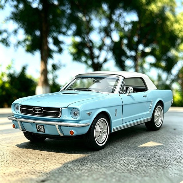 WELLY Ford 1964 1/2 Mustang, Modell, 1:24, Metall, Blau - Bild 1