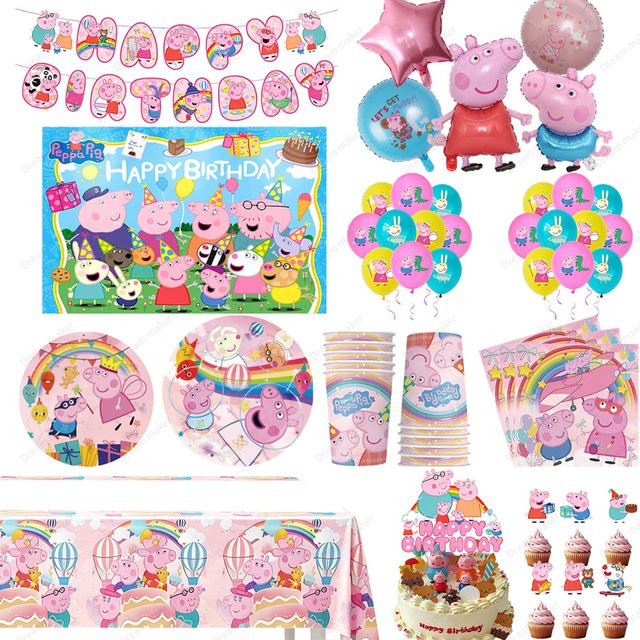 Hasbro Peppa Pig Geburtstagsparty Dekorationen, Partyzubehör Set - Bild 1