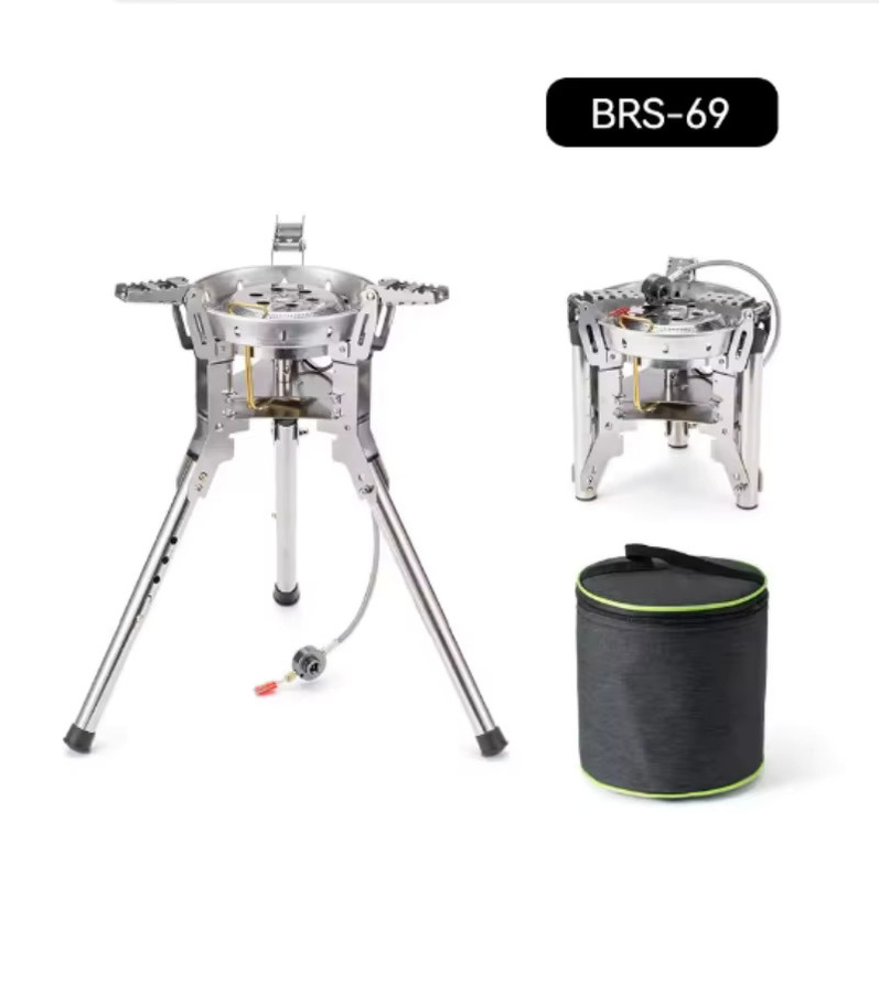 Bulin BRS-69A Outdoor Gasherd Camping Gasbrenner Silber 6800W B/T/H: 20,5 x 21,0 x 30,4 cm - Bild 2