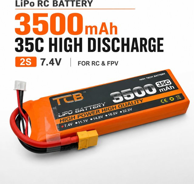 HONGXUNJIE LiPo-Akku 3500mAh mit XT60-Stecker für FPV-Drohnen, RC-Autos und Flugzeuge - Bild 1