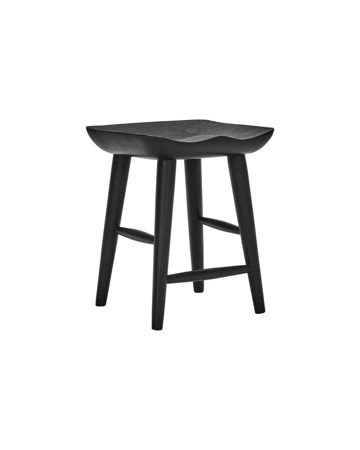 House Doctor Barhocker aus Mangoholz in Schwarz, Höhe: 66 cm, Sitzhöhe: 46 cm - Bild 1