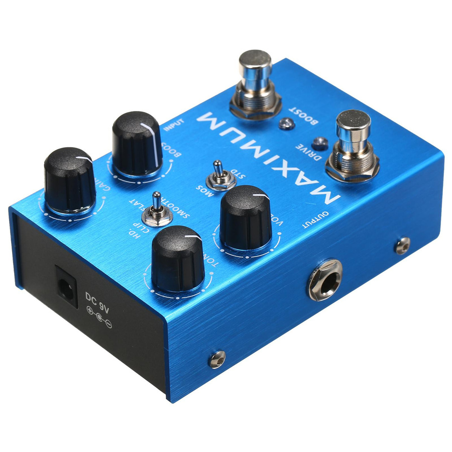IRIN Overdrive Gitarreneffektpedal Blau mit Gain, Ton, Lautstärke und Boost Reglern - Bild 2
