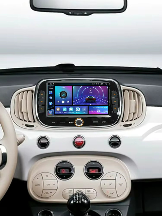 BQCC 7 Zoll Autoradio für Fiat 500 (2016-2019) mit Wireless Carplay, Android Auto, GPS und WiFi in Schwarz - Bild 4