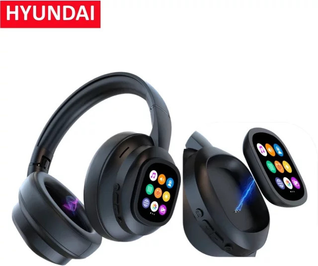 Hyundai X1PRO Kabellose Bluetooth 6.0 Kopfhörer mit AI-Übersetzung für über 100 Sprachen und magnetischem Touch-Control-LED-Bildschirm in Schwarz - Bild 1