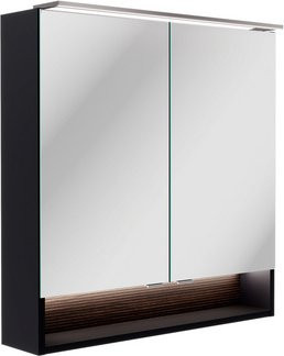 Fackelmann Spiegelschrank B.Paris in Schwarz Matt und Eiche-Optik, B/H/T: 70 x 71,8 x 15,6 cm - Bild 2