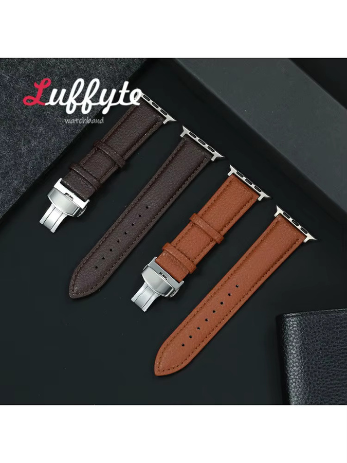 Luffyte Uhrenarmband PU-Leder, Litschi-Korn, Herren - Bild 2
