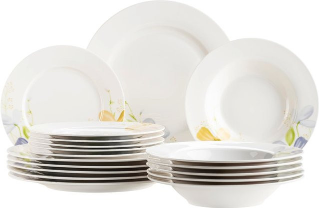 Mäser Tellerset Zibal aus Porzellan Weiß mit floralem Design - Bild 1