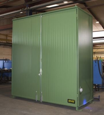Isolierter Regalcontainer BAUER CEH 29-2 IBC aus Stahl mit Doppelflügeltor in Grün, B/T/H: 322,0 x 150,0 x 351,0 cm - Bild 1