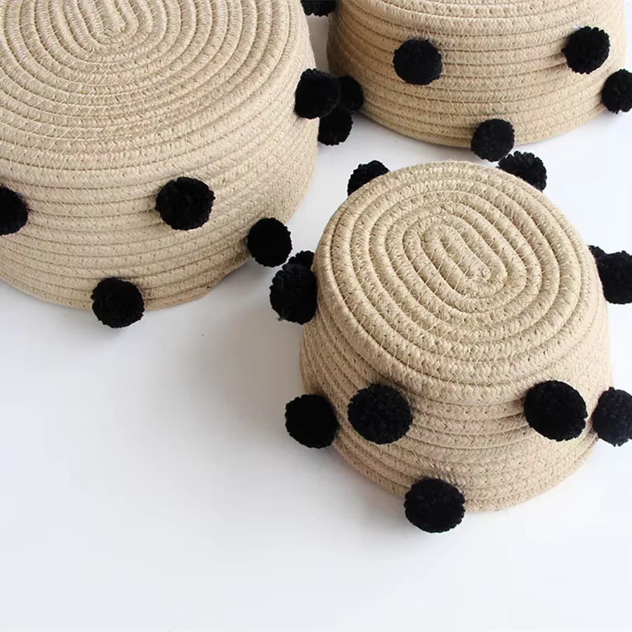 Nordic Stil Aufbewahrungskorb aus Stoff in Beige als Organizer für Kosmetik, Werkzeug und Kleinigkeiten - Bild 2