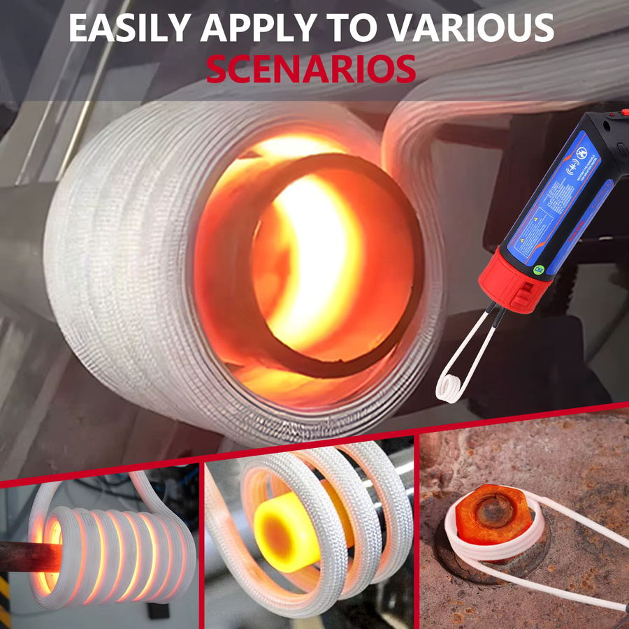 Podofo Rotations-Handmagnetinduktions-Mutterheizer 1,7 kW mit LED-Licht zum Entfernen verrosteter Schrauben - Bild 4