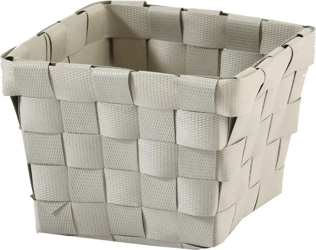 MSV Aufbewahrungskorb aus PP-Geflecht in Grau, B/T/H: 10 x 10 x 7,5 cm - Bild 1