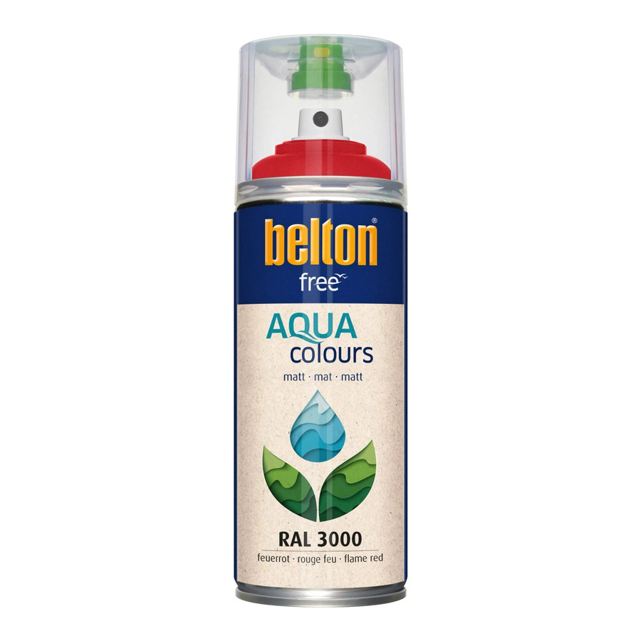 Belton Free AQUAcolours Wasserbasierter Buntlack RAL 3000 Feuerrot Matt 400 ml - Bild 2