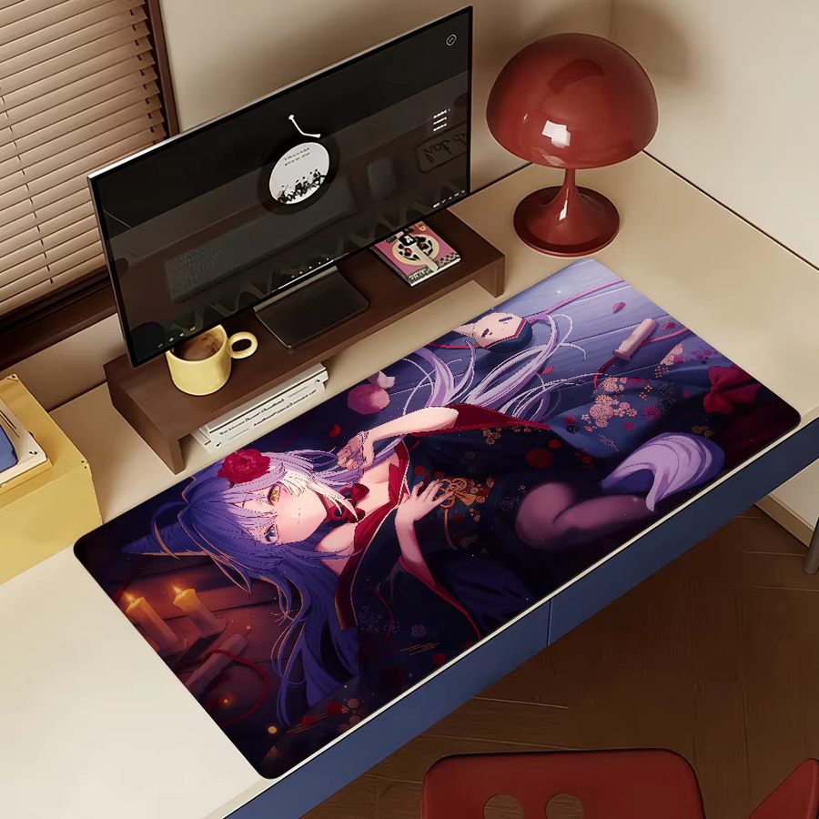 Großes Gamer-Mauspad T-Tenko Shibuki Mädchen Design, rutschfeste Schreibtischunterlage in Multicolour für PC und Laptop - Bild 4