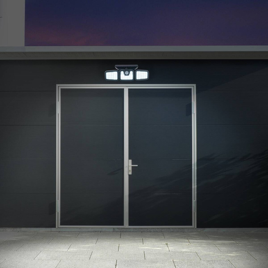 Näve LED-Solar-Außenwandleuchte Schwarz aus Kunststoff mit Bewegungsmelder und Dämmerungssensor, B/H/T: 28,3 x 11 x 13,5 cm - Bild 3