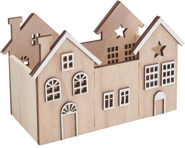 VBS Holzbox Häuser in Beige aus Sperrholz für deinen Adventskalender B/T/H: 17,0 x 10,5 x 8,0 cm - Bild 1