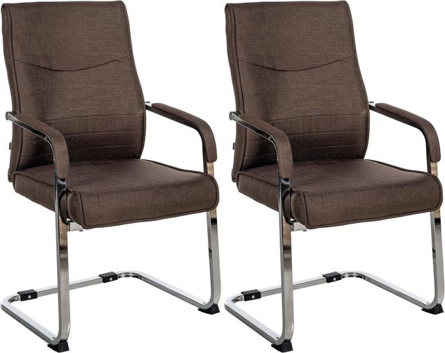CLP Esszimmerstühle Hobart 2er Set, ergonomische Freischwinger mit Armlehnen und Metallgestell, gepolsterte Konferenzstühle in modernem Design - Bild 1