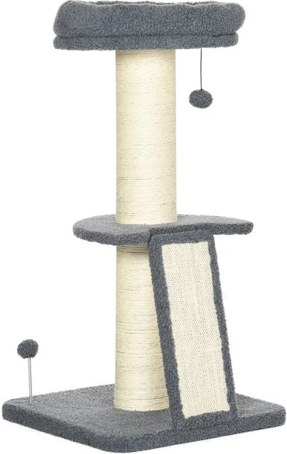 PawHut Kratzbaum Dunkelgrau mit Spielball und Kratzbrett aus Sisal, Höhe: 92 cm - Bild 1