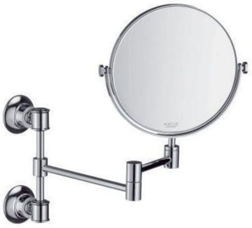 Hansgrohe Axor Montreux Rasierspiegel mit Kippfunktion und Vergrößerung, silberfarben, rund, wandmontiert - Bild 1