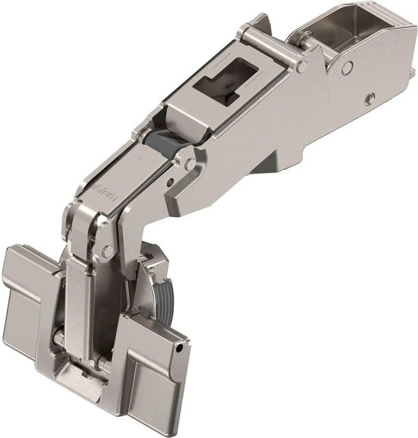 Blum Clip Top Weitwinkelscharnier 170 Grad Gekröpft mit Feder Inserta, Nickelplattiert, Silber - Bild 1