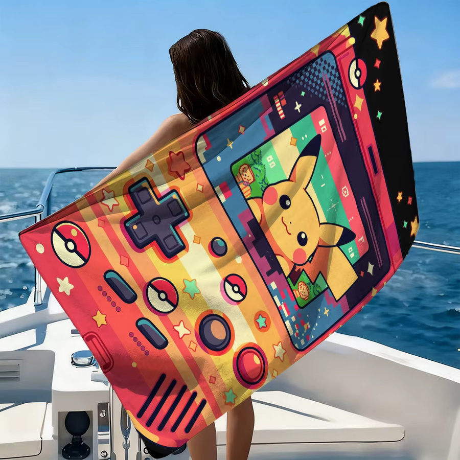 Potdemiel Pikachu Strandtuch, schnelltrocknendes Handtuch in Multicolour, B/H: 60 x 40 cm - Bild 2