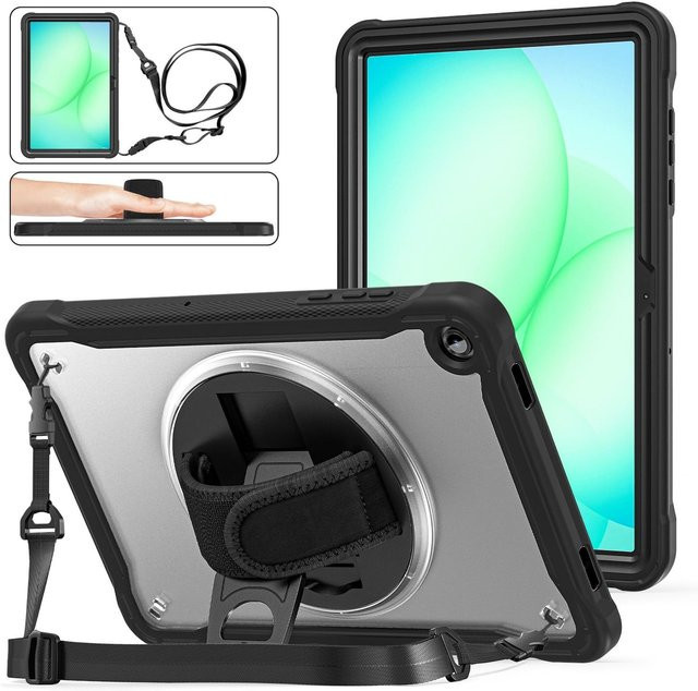 Transparente Schutzhülle für Samsung Galaxy Tab A11 Plus mit 360 Grad Handgriff und Schultergurt - Bild 1