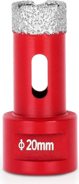 PROREGAL Diamant Bohrkronenaufsatz Premium Crystal in Rot, 20 mm für Fliesen, Glas, Feinsteinzeug, Keramik und Granit, passend für Winkelschleifer und Flex mit M14 Anschluss - Bild 1